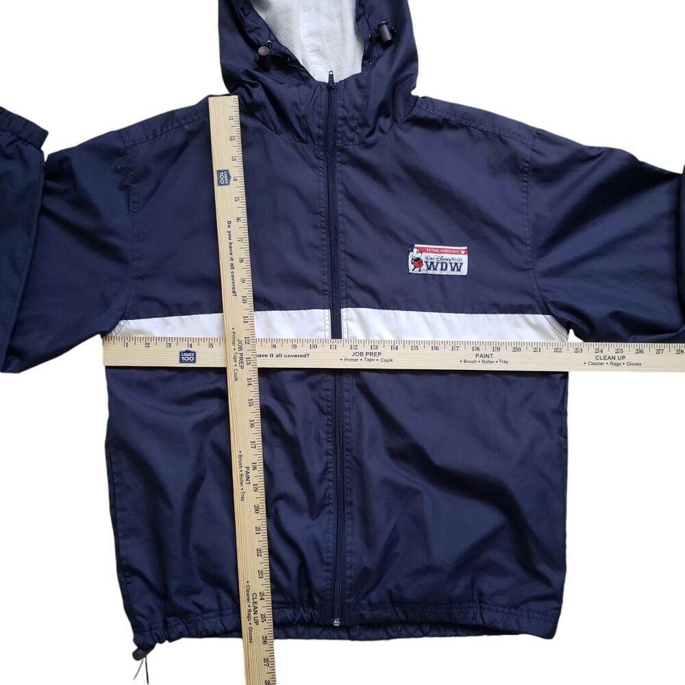 Vintage Walt Disney World Windbreaker Jacket Small Blue Full Zip Hooded Lined - Picture 8 of 12